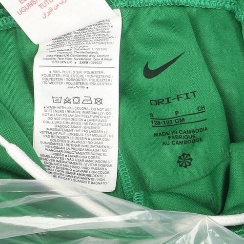 Nike Boys Green S 8-9 Years Dri-FIT Athletic Football Shorts