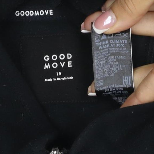 Goodmove Women’s Black UK 16 Basic Softshell Full Zip Jacket