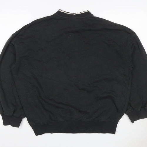 H&M Divided Women Black XXS Los Angeles V-Neck Pullover Sweatshirt