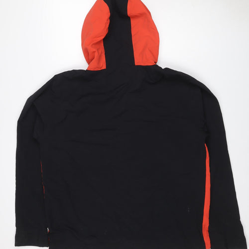 Topman Men's Black Orange L Hooded Anorak Windbreaker Jacket