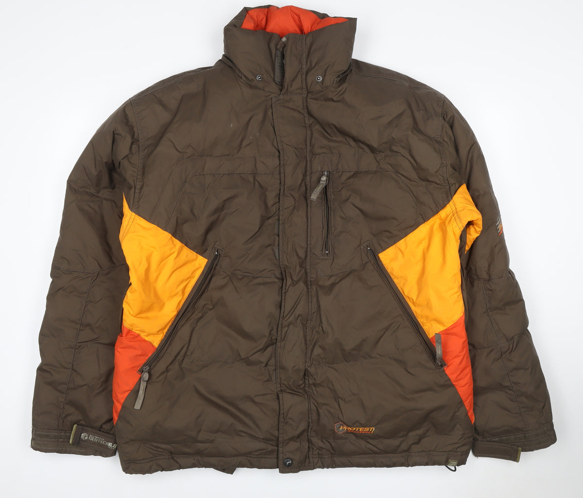 Protest Mens Brown Orange XL Puffer Ski Jacket Geotech 6.0