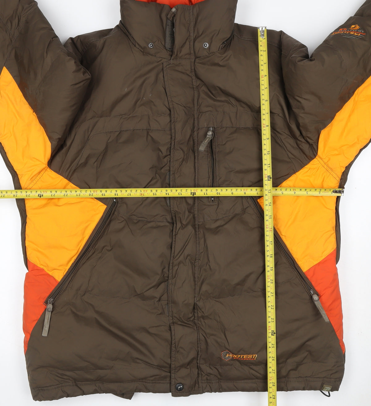 Protest Mens Brown Orange XL Puffer Ski Jacket Geotech 6.0