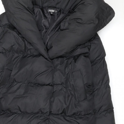 Missguided Women’s Black UK 10 Long Quilted Puffer Jacket Coat