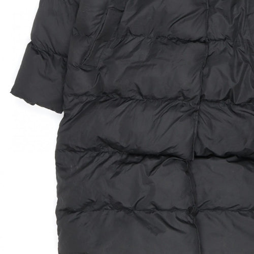 Missguided Women’s Black UK 10 Long Quilted Puffer Jacket Coat