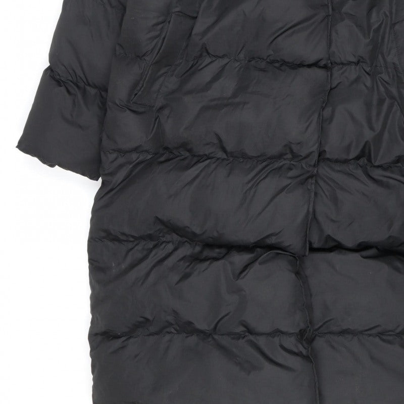 Missguided Women’s Black UK 10 Long Quilted Puffer Jacket Coat
