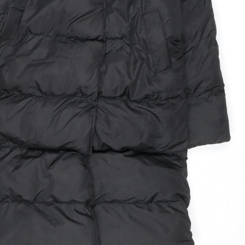 Missguided Women’s Black UK 10 Long Quilted Puffer Jacket Coat