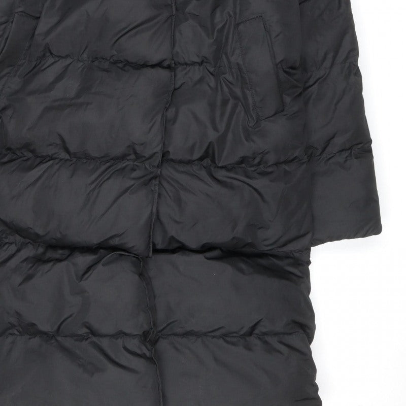 Missguided Women’s Black UK 10 Long Quilted Puffer Jacket Coat