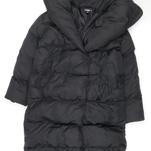 Missguided Women’s Black UK 10 Long Quilted Puffer Jacket Coat