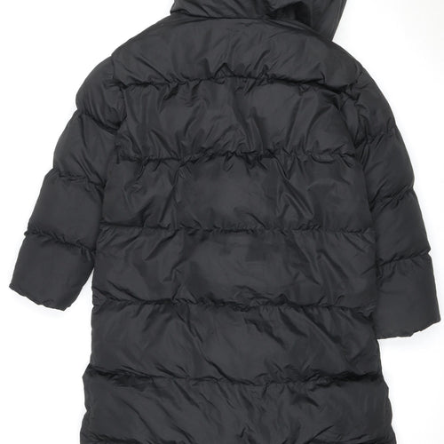 Missguided Women’s Black UK 10 Long Quilted Puffer Jacket Coat