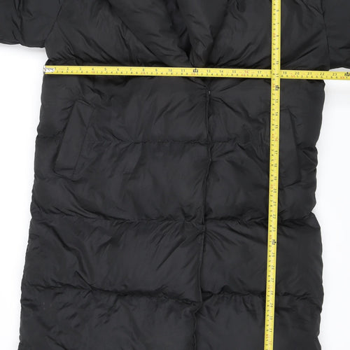 Missguided Women’s Black UK 10 Long Quilted Puffer Jacket Coat