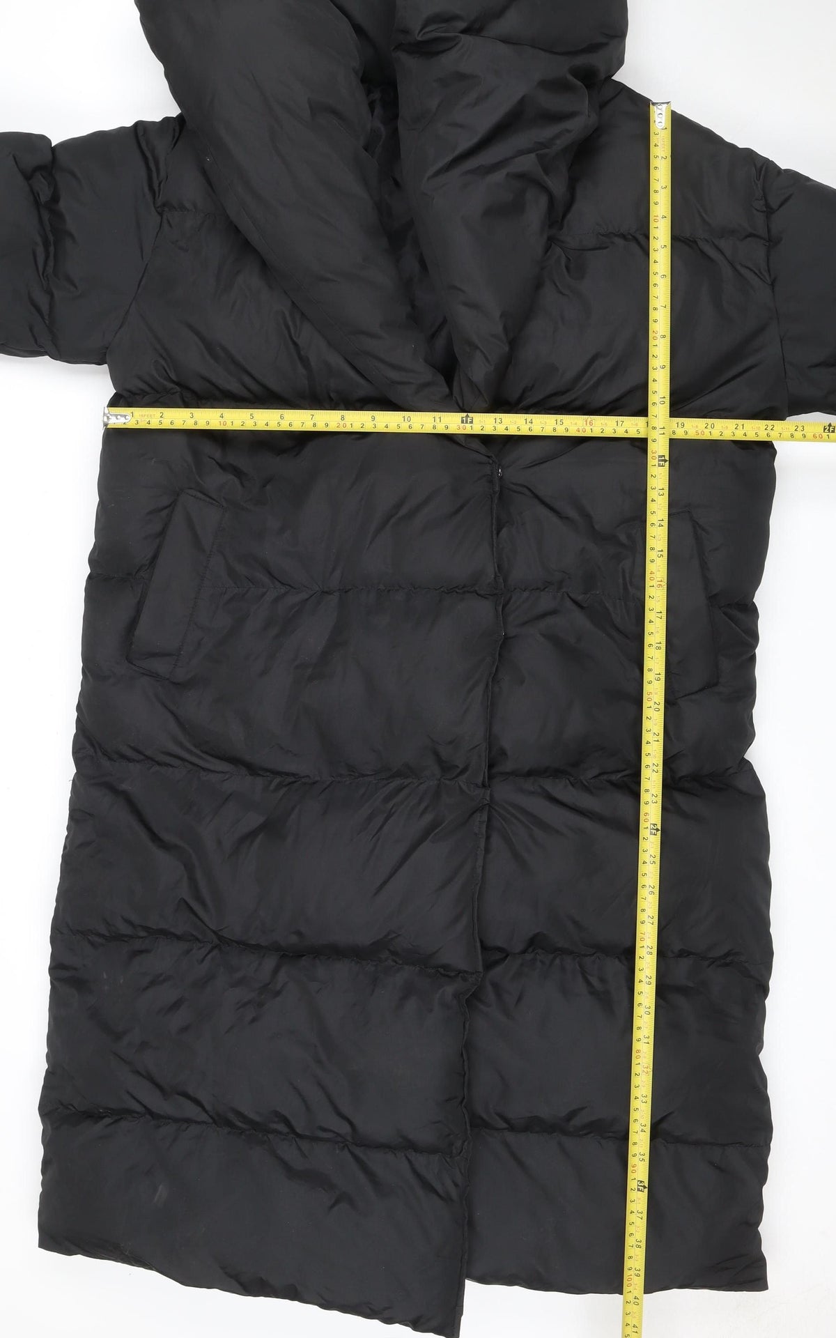 Missguided Women’s Black UK 10 Long Quilted Puffer Jacket Coat