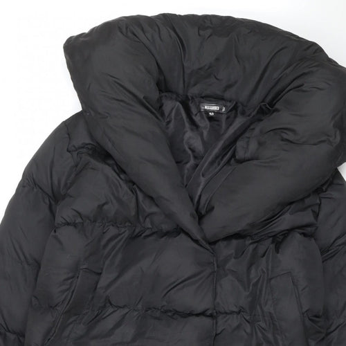 Missguided Women’s Black UK 10 Long Quilted Puffer Jacket Coat