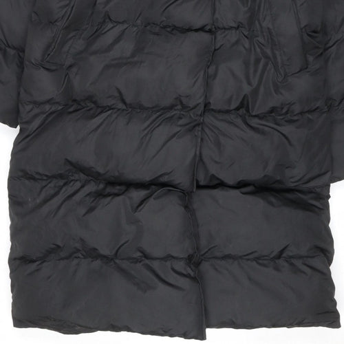 Missguided Women’s Black UK 10 Long Quilted Puffer Jacket Coat