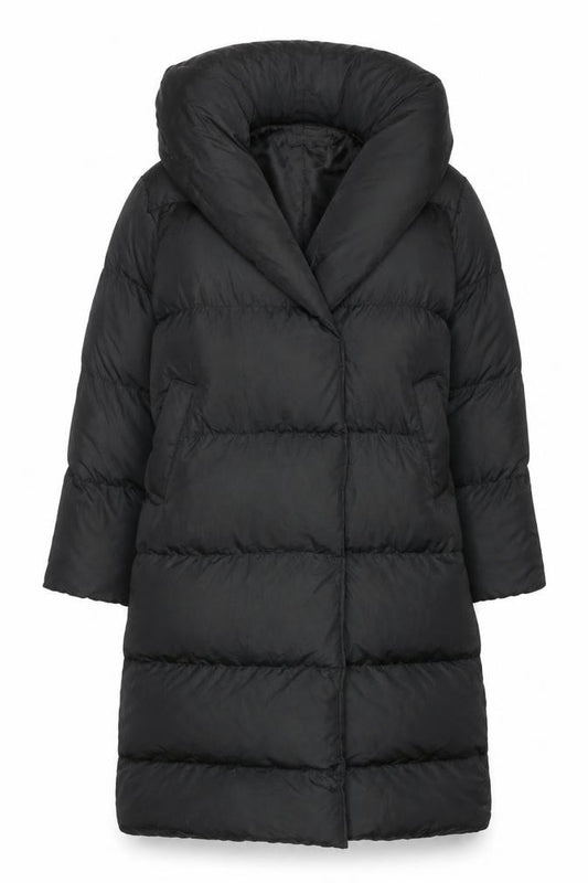 Missguided Women’s Black UK 10 Long Quilted Puffer Jacket Coat
