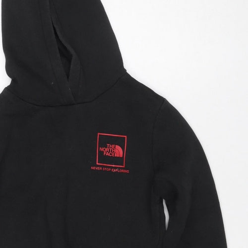 The North Face Boys Black XL Pullover Hoodie Graphic Logo Cotton Blend
