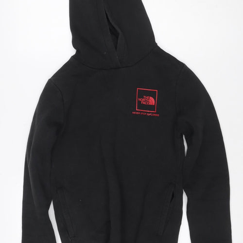 The North Face Boys Black XL Pullover Hoodie Graphic Logo Cotton Blend