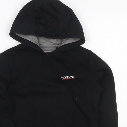 McKenzie Boys Black Pullover Hoodie 8-10 Years Logo Fleece