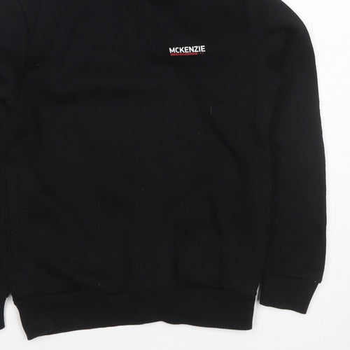 McKenzie Boys Black Pullover Hoodie 8-10 Years Logo Fleece
