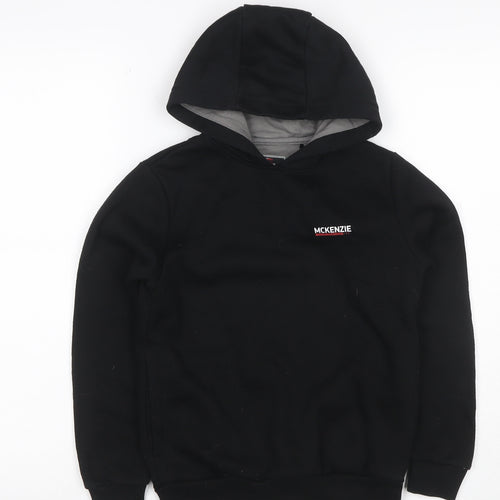 McKenzie Boys Black Pullover Hoodie 8-10 Years Logo Fleece