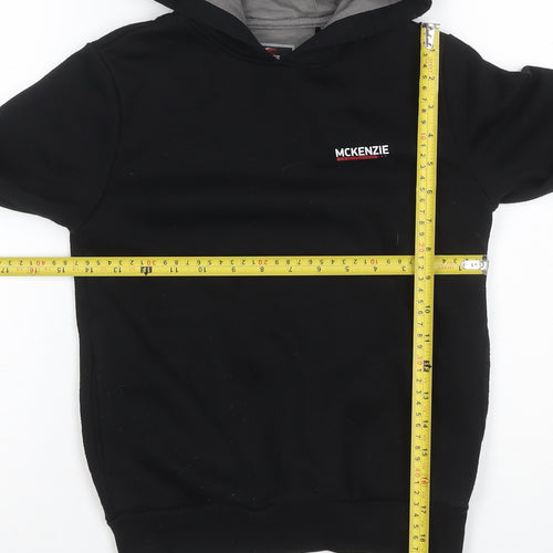 McKenzie Boys Black Pullover Hoodie 8-10 Years Logo Fleece