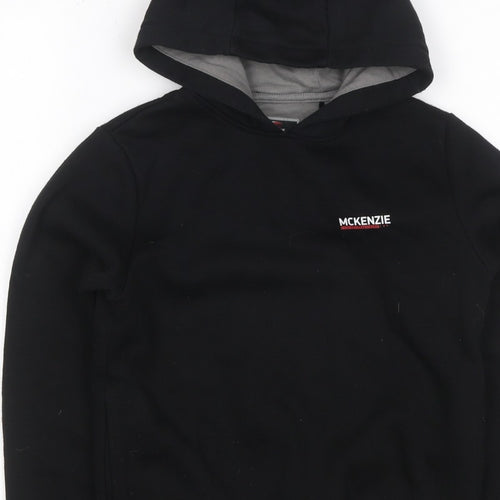 McKenzie Boys Black Pullover Hoodie 8-10 Years Logo Fleece