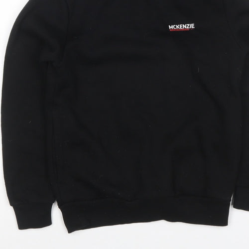 McKenzie Boys Black Pullover Hoodie 8-10 Years Logo Fleece