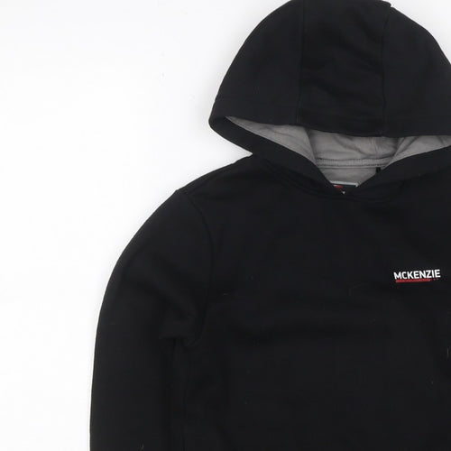McKenzie Boys Black Pullover Hoodie 8-10 Years Logo Fleece