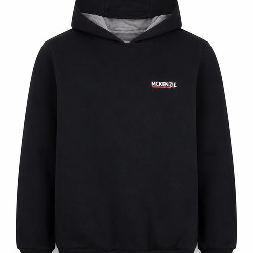 McKenzie Boys Black Pullover Hoodie 8-10 Years Logo Fleece