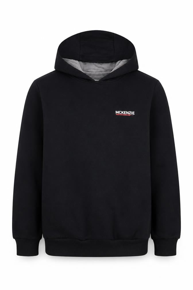 McKenzie Boys Black Pullover Hoodie 8-10 Years Logo Fleece