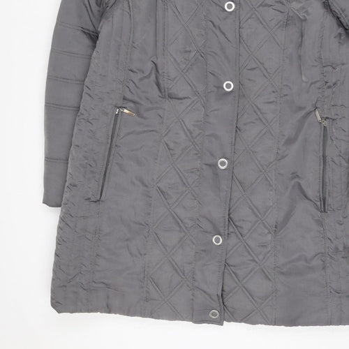 Tigi Women’s Grey Size 20 Quilted Hooded Puffer Jacket