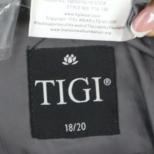 Tigi Women’s Grey Size 20 Quilted Hooded Puffer Jacket