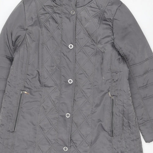 Tigi Women’s Grey Size 20 Quilted Hooded Puffer Jacket