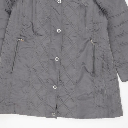 Tigi Women’s Grey Size 20 Quilted Hooded Puffer Jacket