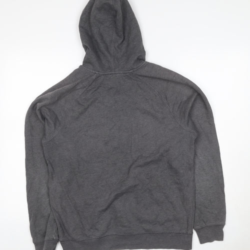 FILA Men’s Grey S Pullover Hoodie Logo Fleece Kangaroo Pocket