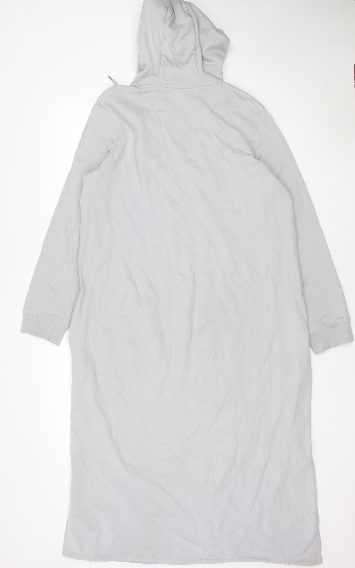 COS Women Grey L Long Hooded Jersey Jumper Dress Pockets