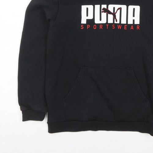Puma Boys Black 15-16 Years Pullover Logo Sportswear Hoodie