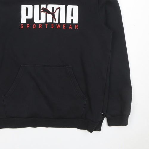 Puma Boys Black 15-16 Years Pullover Logo Sportswear Hoodie