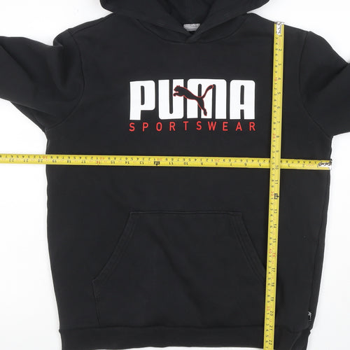 Puma Boys Black 15-16 Years Pullover Logo Sportswear Hoodie