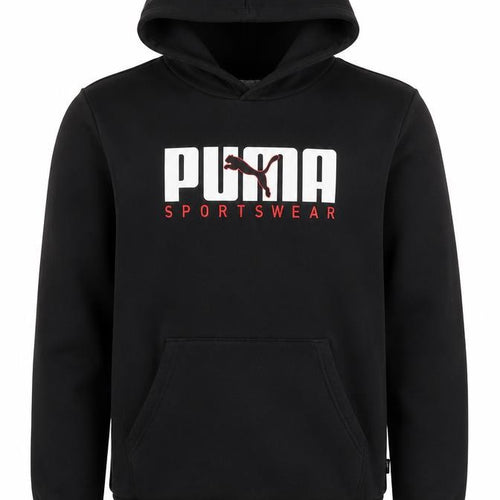 Puma Boys Black 15-16 Years Pullover Logo Sportswear Hoodie