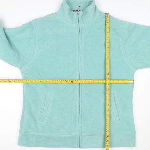 EWM Women’s Blue M Fleece Full Zip Basic Jacket Pockets