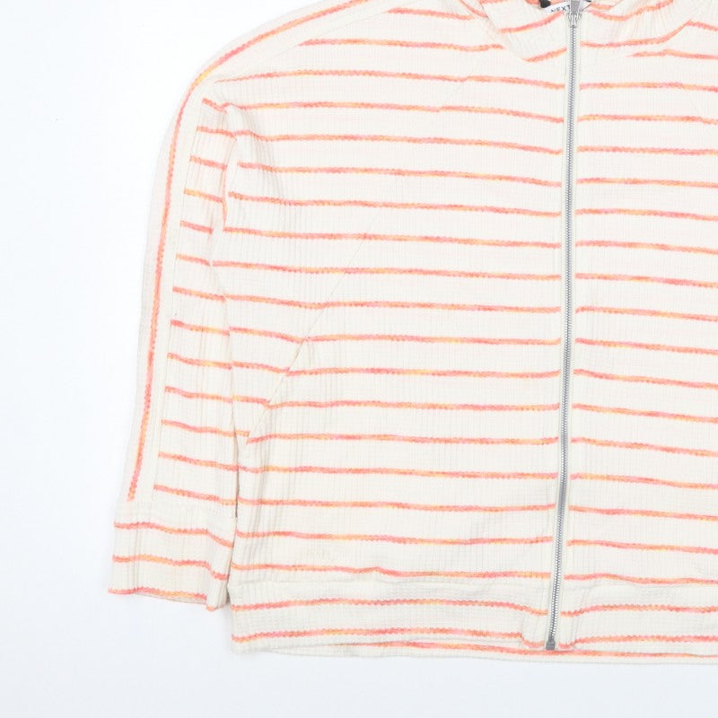 Next Women’s Ivory Pink Striped Full Zip Hoodie XL UK 20 Knit