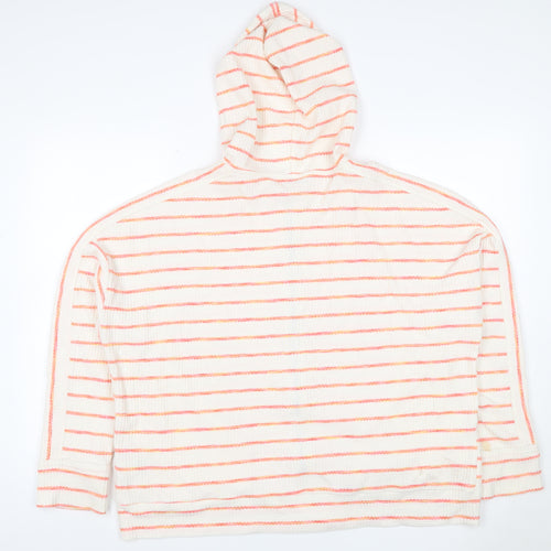 Next Women’s Ivory Pink Striped Full Zip Hoodie XL UK 20 Knit