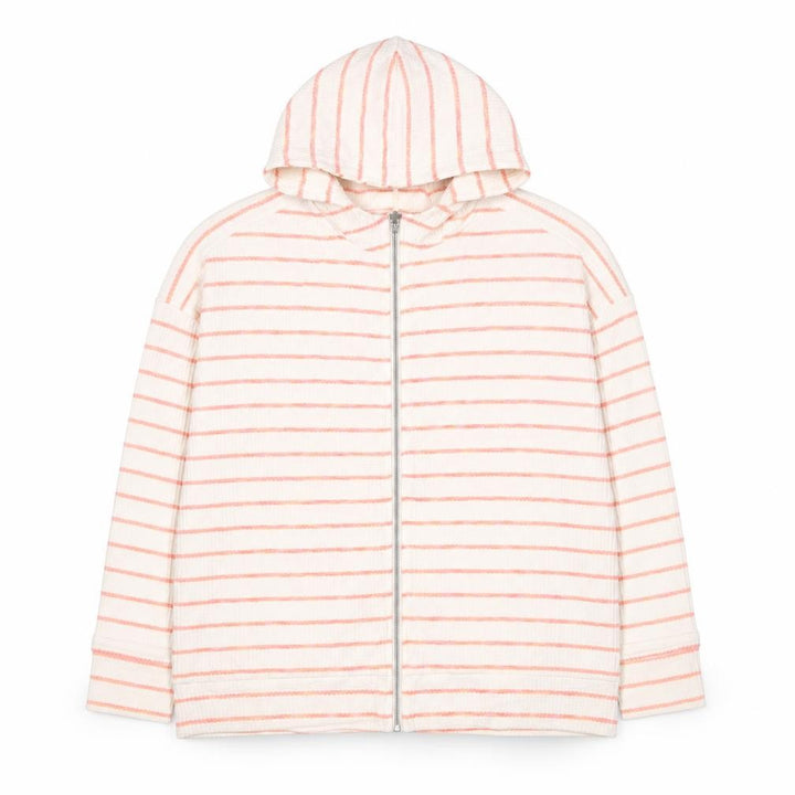 Next Women’s Ivory Pink Striped Full Zip Hoodie XL UK 20 Knit