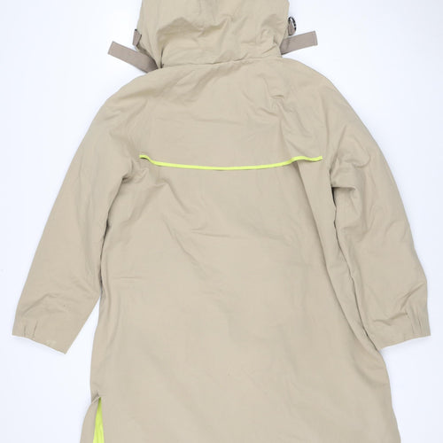 EDC Women’s Beige XL UK 12 Hooded Long Cotton Blend Parka Coat