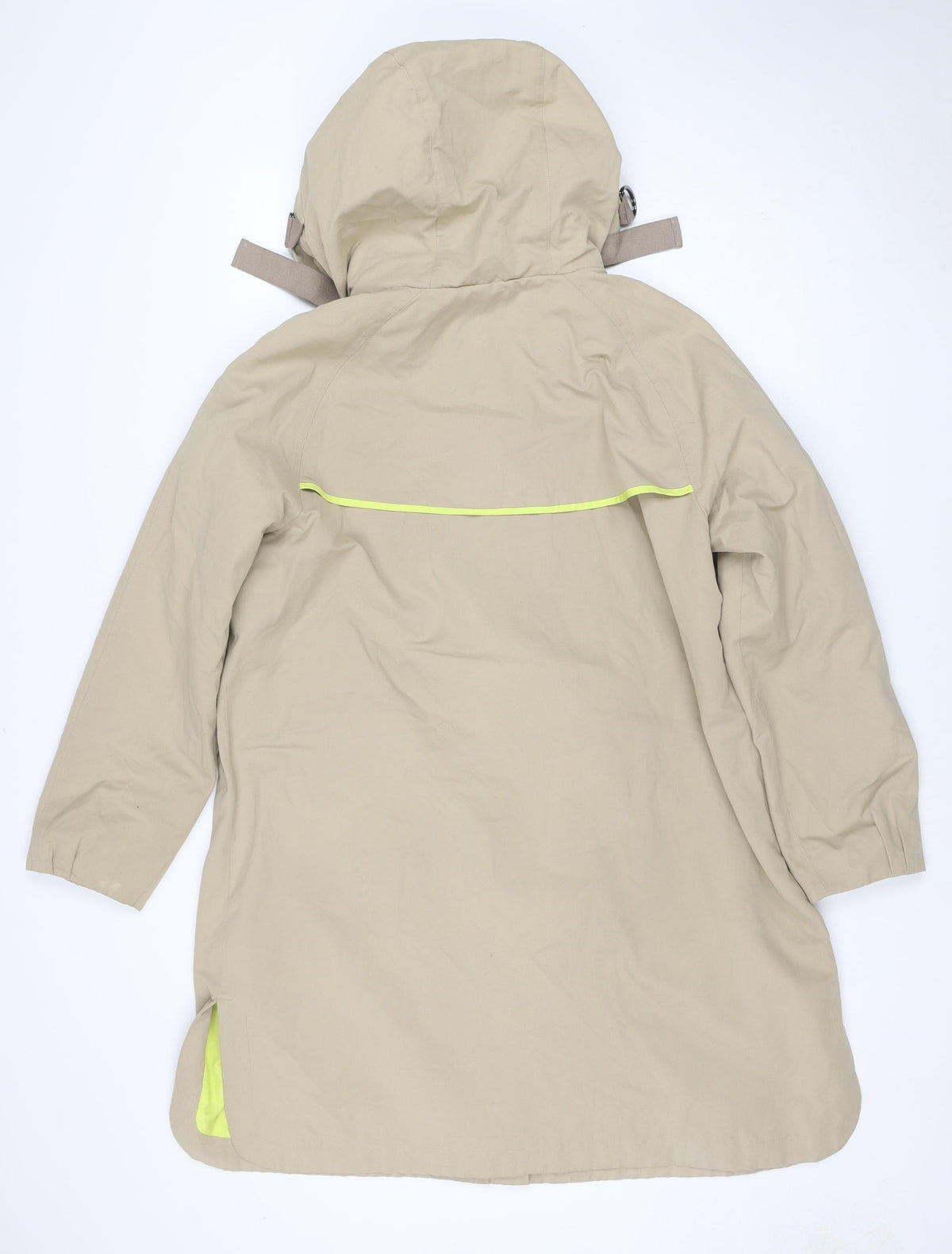 EDC Women’s Beige XL UK 12 Hooded Long Cotton Blend Parka Coat