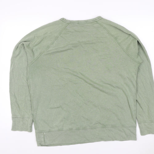 Polo Ralph Lauren Men Green L Logo Embroidered Crew Neck Pullover Sweatshirt