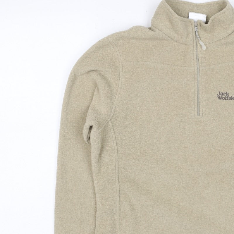 Jack Wolfskin Women’s Beige UK 14 Fleece 1/4 Zip Dog Paw Sweatshirt