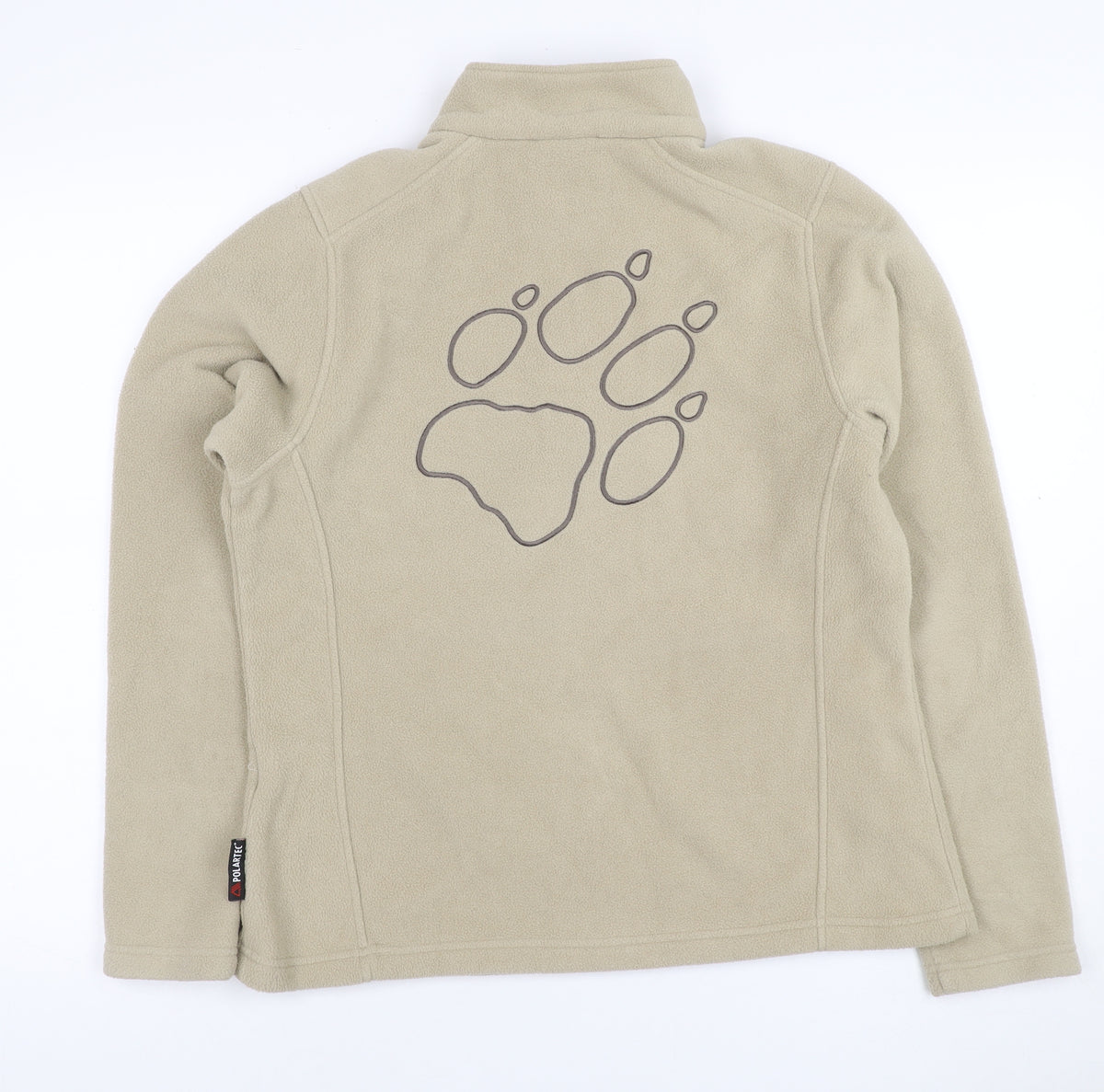 Jack Wolfskin Women’s Beige UK 14 Fleece 1/4 Zip Dog Paw Sweatshirt