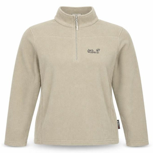 Jack Wolfskin Women’s Beige UK 14 Fleece 1/4 Zip Dog Paw Sweatshirt