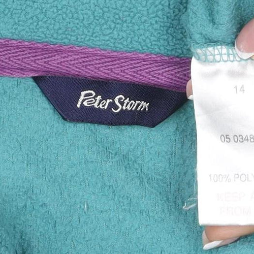 Peter Storm Women’s Blue Fleece 1/4 Zip Pullover Sweatshirt UK 14